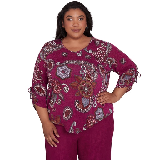 Blusa con estampado floral jaspeado