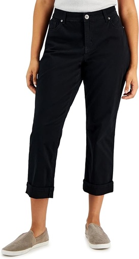 Pantalones capri de tiro medio curvy
