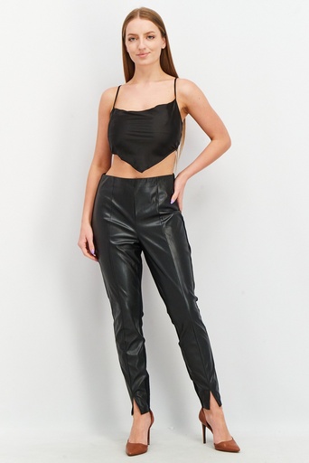 Legging de piel sintética mixta