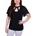 Blusa con mangas de volantes