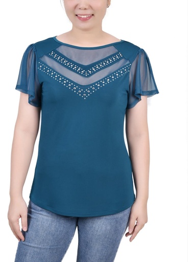 Blusa con mangas onduladas