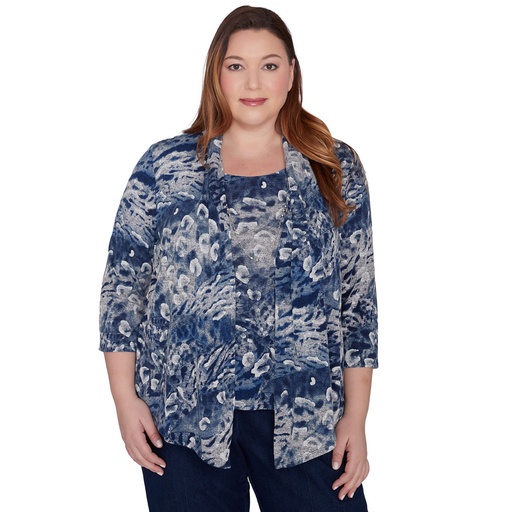 Blusa dos en uno estampado melange