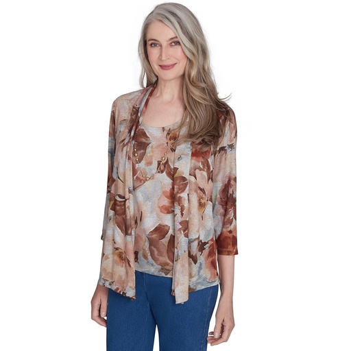 Blusa dos en uno  floral de acuarela