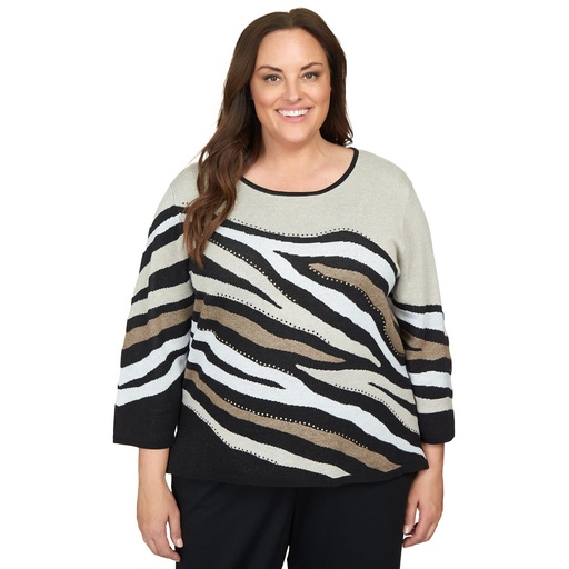 Blusa con tejido jacquard con cuentas