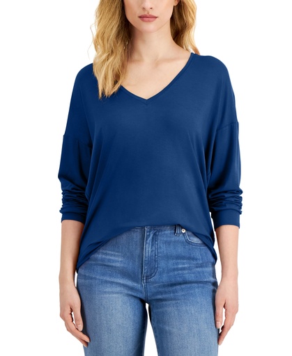 Blusa tipo túnica con cuello en V