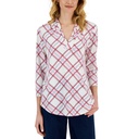 Blusa a cuadros con escote en V