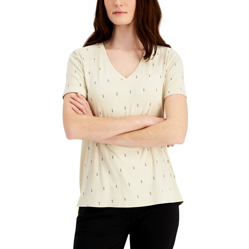 Blusa estampada cuello en V