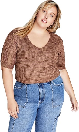 Blusa crop de mangas abullonadas