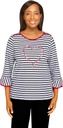 Blusa con rayas y bordado de corazón