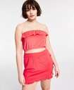 Blusa crop strapless con volates