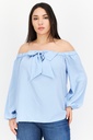 Blusa de escote con diseño de moño