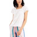 Blusa con ojales cuello cuadrado