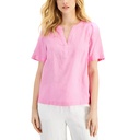 Blusa de lino con mangas abullonadas