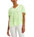 Blusa con escote en V fruncido