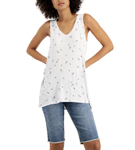 Camiseta sin mangas cuello en V