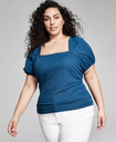 Blusa con escote cuadrado Teal