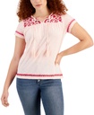 Blusa con escote redondo con lazos