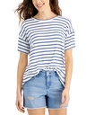 T-shirt a rayas con cuello redondo