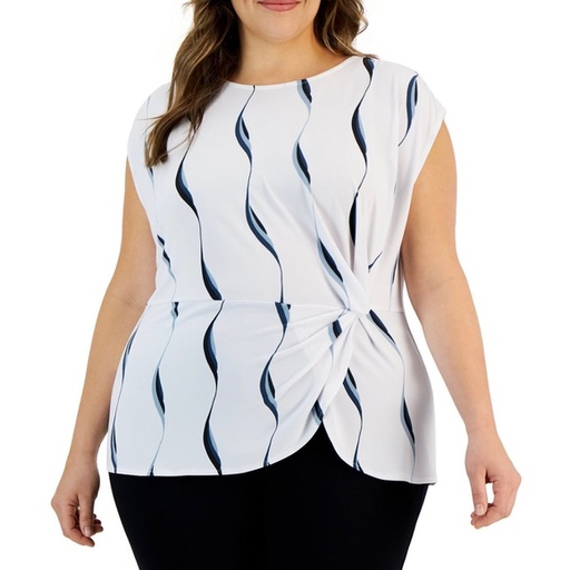 Blusa con cuello redondo sin mangas