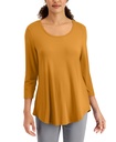 Blusa cuello redondo manga 3/4