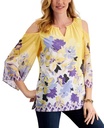 Blusa floral con mangas de chiffon