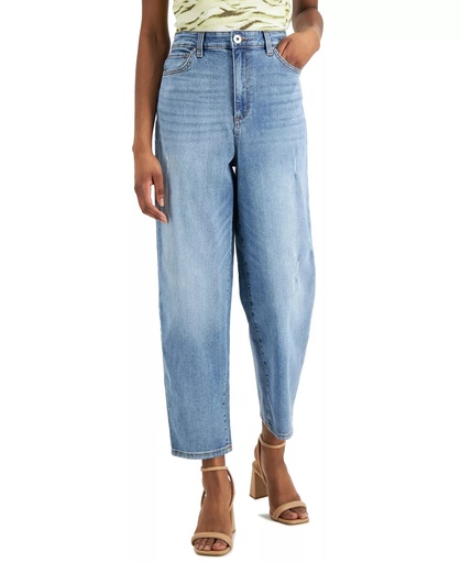 Jeans mom de tiro alto