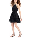 Vestido halter con lunares metalicos