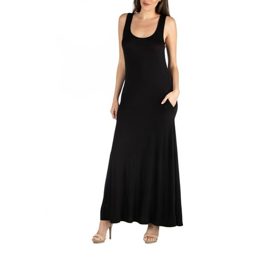 Vestido maxi de punto con bolsillos