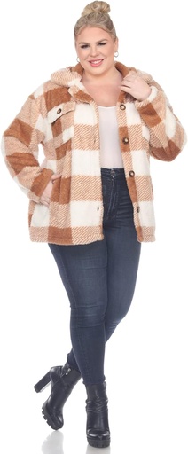 Abrigo cuadros con cierre de botón