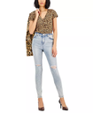 Blusa estampada de malla strech