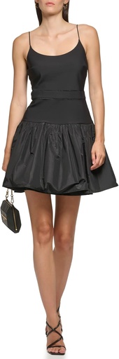 Vestido de tirantes falda de tafetàn