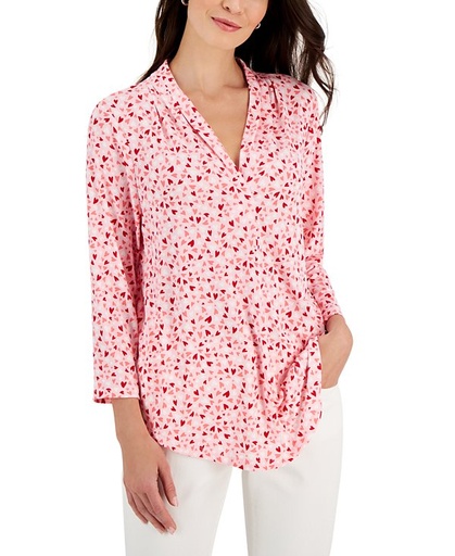 Blusa con escote en V de corazones