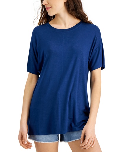 T-shirt con cuello redondo jaspeado