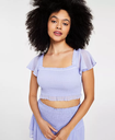 Blusa crop fruncida