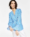 Blusa a rayas con puños de volantes