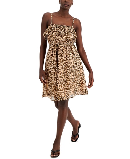 Vestido estampado de guepardo metalico