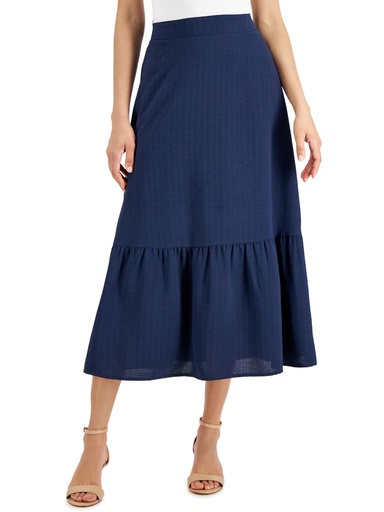 Falda larga texturizada con volantes