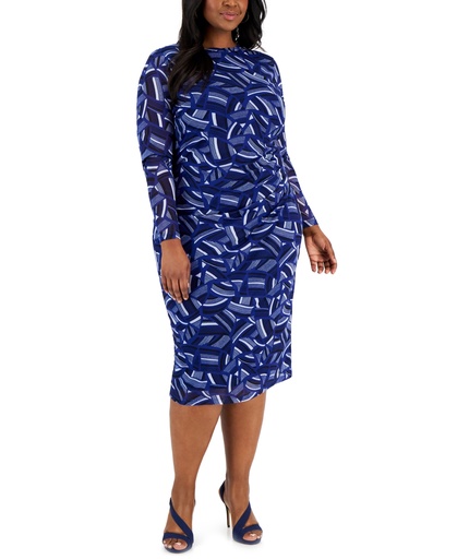 Vestido de malla con fruncido lateral