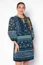 Vestido de chiffon recto paisley