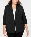 Blazer de manga fruncida en 3/4