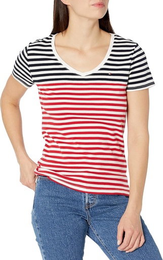 Blusa escote en v de líneas