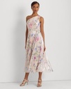 Vestido midi con un solo hombro floral