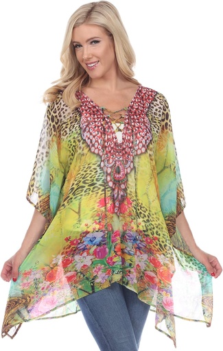 Túnica con estampado mixto