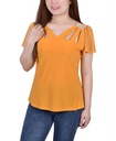 Blusa con recortes y brillantes