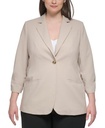 Blazer de manga fruncida con botones