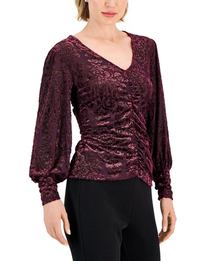 Blusa de terciopelo fruncido