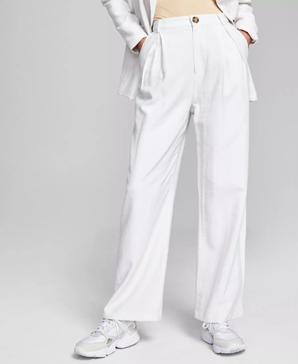 Pantalón con pinzas de tiro alto