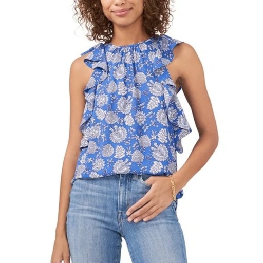 Blusa con volantes con estampado floral