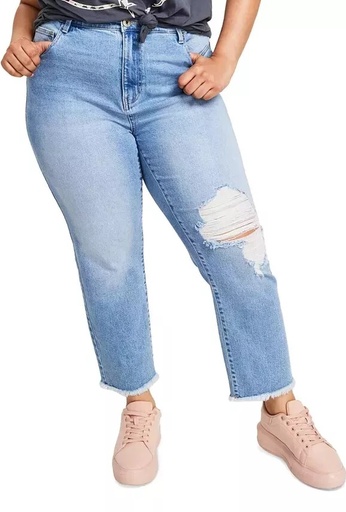 Jeans con dobladillo deshilachado