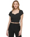 Blusa crop con escote corazón